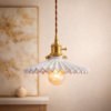 Vintage Pleated Ceramic Pendant Light