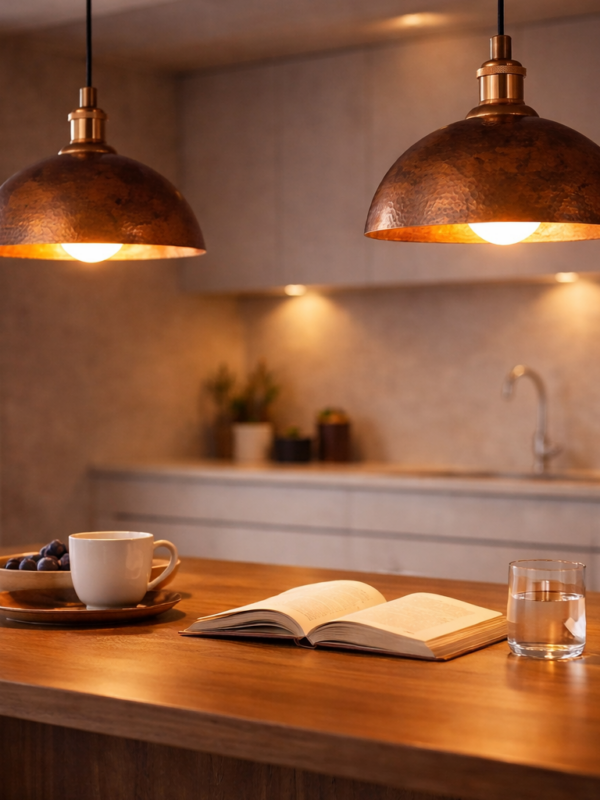 Antique Copper Light Fixture | Pack of Two Pendant Lights