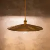 Flat Disc Pendant Light Antique Brass