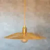Flat Disc Pendant Light Antique Brass