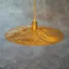 Flat Disc Pendant Light Antique Brass