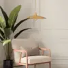 Flat Disc Pendant Light Antique Brass