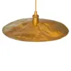 Flat Disc Pendant Light Antique Brass