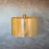 Hammered Brass Cylinder Pendant Light