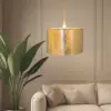 Hammered Brass Cylinder Pendant Light