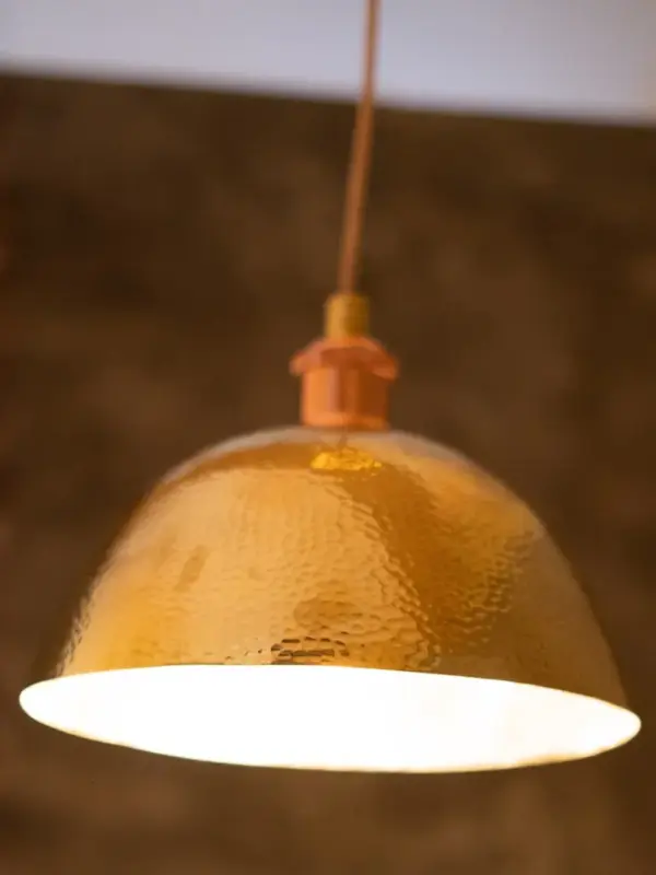 Hammered Brass Pendant Light