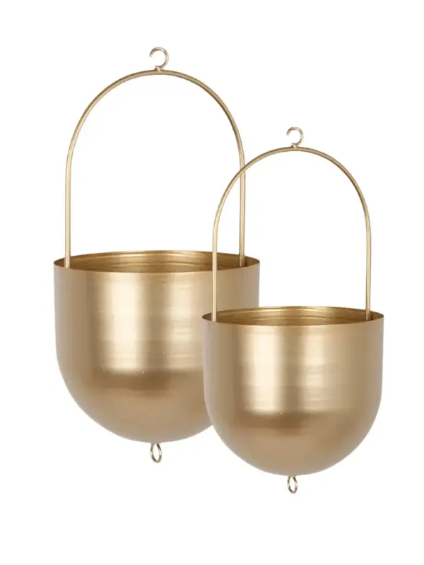 Modern Brass Hanging Plant Pot