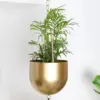 Modern Brass Hanging Plant Pot