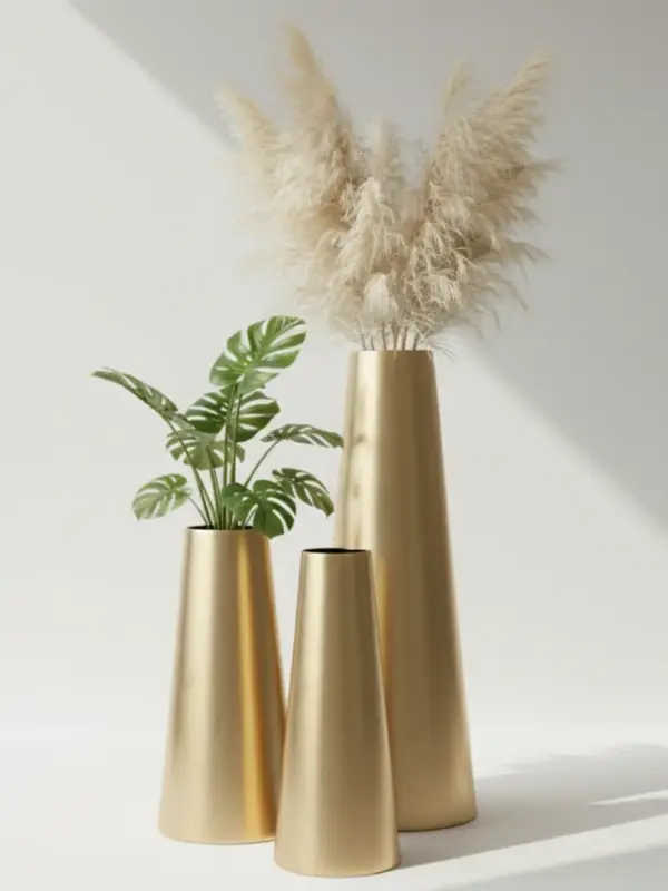 Proportional Brushed Gold Planter Brass