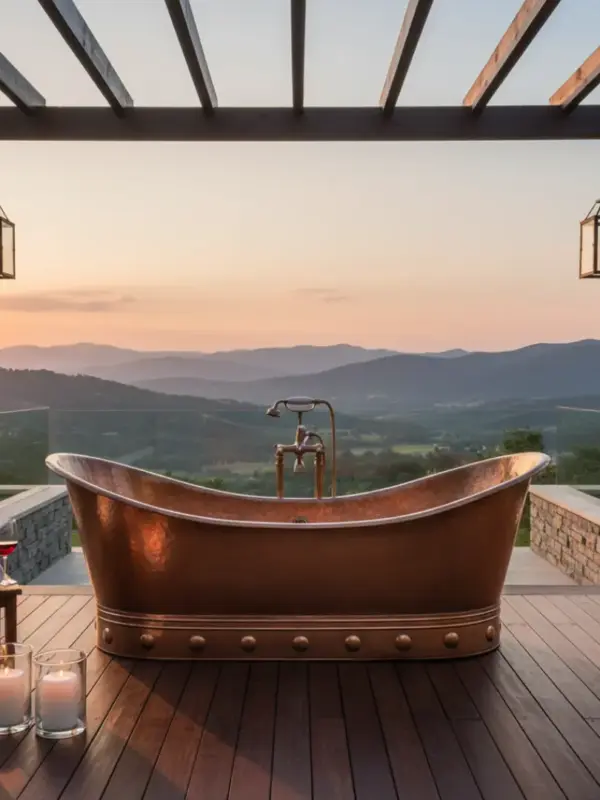 Vintage Copper Bathtub | Freestanding Hammered Tub