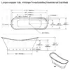 Vintage Copper Bathtub | Freestanding Hammered Tub