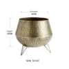 Vintage Hammered Brass Planting Pots with Tripod Stand