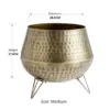 Vintage Hammered Brass Planting Pots with Tripod Stand