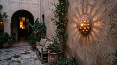 Moroccan Terracotta Carved Pendant Light
