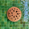 Moroccan Terracotta Carved Pendant Light - Illuminated Night Shadow Pattern and Pierced Light Projection