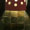Moroccan Terracotta Pierced Dome Wall Sconce - Hand-Carved Earthenware Texture and Clay Perforation Detail