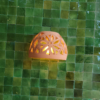 Moroccan Terracotta Floral Cutout Wall Sconce - Back Plate and Standard E26 E27 Electrical Hardware