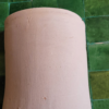 Moroccan Pink Terracotta Concave Wall Sconce - Side Profile and Solid Brass Mounting Bracket View