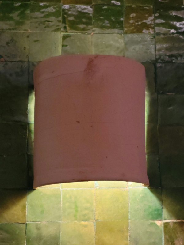 Moroccan Terracotta Openwork Wall Sconce - Handcrafted Moroccan Pottery Lighting Hero View