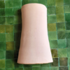 Moroccan Pink Terracotta Concave Wall Sconce - Hand-Carved Earthenware Texture and Clay Perforation Detail