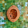 Moroccan Terracotta Perforated Egg Wall Sconce - Hand-Carved Earthenware Texture and Clay Perforation Detail