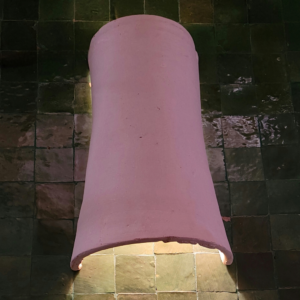 Moroccan Pink Terracotta Concave Wall Sconce
