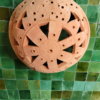 Moroccan Terracotta Carved Pendant Light - Hand-Carved Earthenware Texture and Clay Perforation Detail